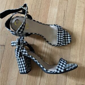 NWOT Sam Edelman gingham block heel Size 7